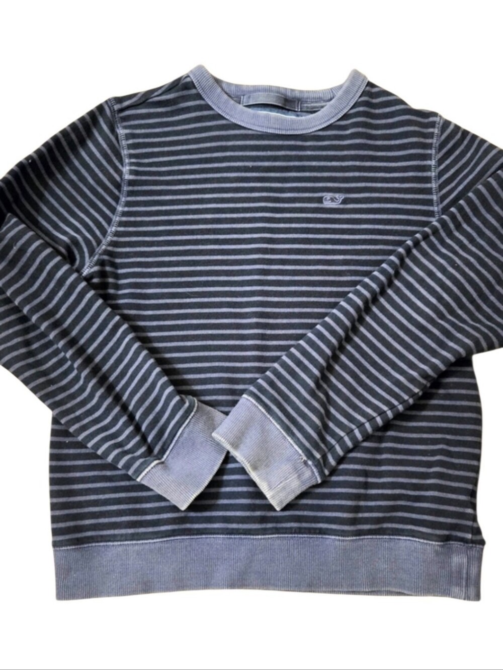 Vineyard Vines Boys M 8-10 Blue Striped Crewneck Pullover Sweatshirt